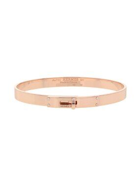 Hermes Bracelet Kelly PM Diamond Total 18K Pink Gold Bangle